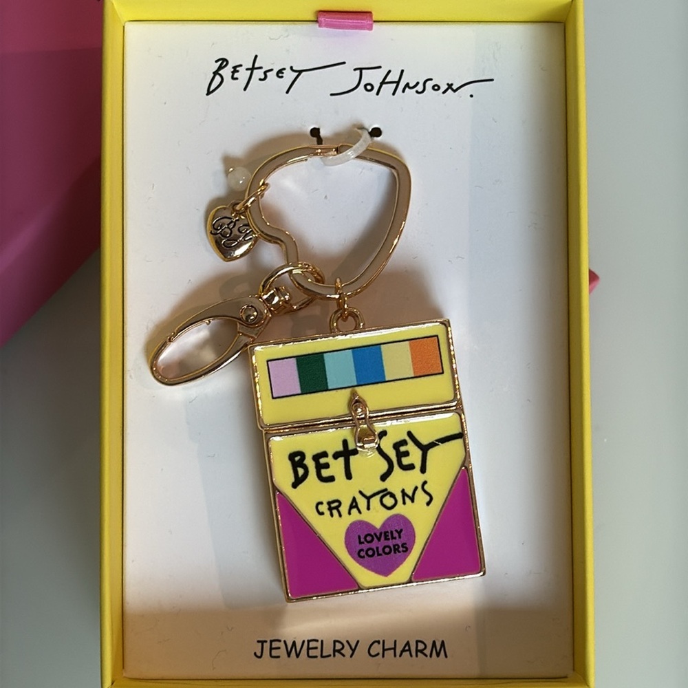 NWT Betsey Johnson Multicolor Crayon Key Bag Charm